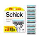 Schick Quattro Titanium Razor Refills, 8ct | Schick Razor Blades Refills, Razor Blades for Men, Shaving Blades for Men, Quattro Razor Refill, 4 Blade Razor Heads, 8 Refills (1 Count (Pack of 8))