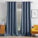 MIULEE Blackout Curtains 96 Inches Long for Bedroom Living Room Thermal Insulated Black Out Drapes Room Darkening Grommet Top Solid Light Blocking Drapery Set of 2 Window Panels Stone Blue