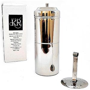 KERAM south indian coffee drip maker-permanent/reusable phin filter for 3-4 serving cup 6.6 Oz(200 ml) made of steel ss304 food grade camping/travelling small decoction dripper maker