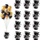 Balloon weights, 12 pieces, aluminum foil, suitable for birthday parties, gatherings, weddings, dinners and other occasions, weight 0.36lb (Black 12pcs)