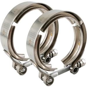 2.5 inch V Band Clamp 304 Stainless Steel for Turbo Downpipes Pack of 2