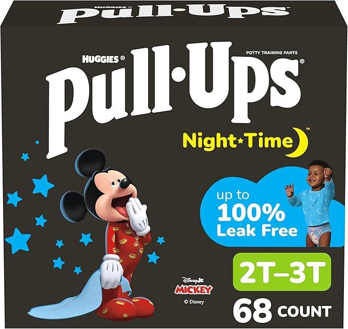 PullUps Boys' NightTime Potty Training Pants, Size 2T3T Overnight Training Underwear (1634 lbs), 68 Ct