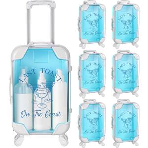 Honeydak 6 Pcs Last Toast on The Coast Bachelorette 6.7 x 3.7 x 1.8 Inches Mini Suitcase Party Favor Travel Gift Box Favor Luggage Storage Box for Bridal Wedding Beach Party Decor for Girls Women