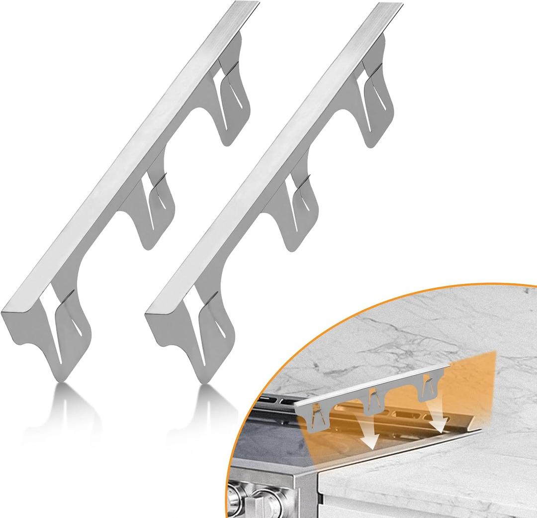 SZJHXIN Stainless Steel Stove Gap Covers,Stove Gap Filler, 23.6 In(2 Pack), Heat Resistant, Gas Stove Side Gap Protector, Silver