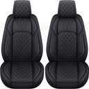 YIERTAI Car Seat Covers Compatible with Chevy Chevrolet Silverado GMC Sierra Custom fit for 2007-2026 1500 2500 3500 HD Crew Cab Trail Boss Pickup with Waterproof Leather, 2PCS Front, Black