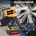 Cordless Impact Wrench, 800N.m / 590Ft-lbs 1/2" Brushless Impact Gun, 21V High Torque Power Impact Driver, 2x4.0Ah Batteries, Electric Impact Wrench for Car/Lawn Mower