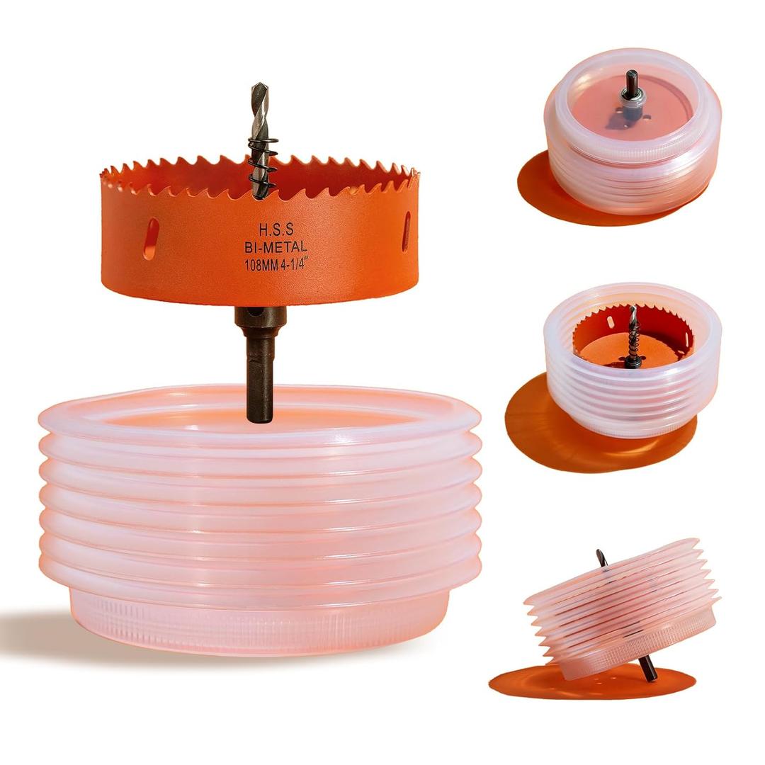 4.25 Hole Saw for Recessed Lights Can Lights, 4-1/4 Inch Hole Cutter with Dust Bowl Catcher for Led Recessed Lighting 4 Inch and Wood Metal Drywall, Bi-Metal Construction (Orange)