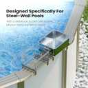 ECOPOOLTECH Pool Rail Organizer Cooler Basket for Above Ground Pools | 304 Stainless Steel Organizer with Patented Clamps, Fits 3.9–8.6 in Square Top Rails