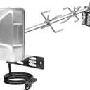 Heavy-Duty Stainless Steel Grill Rotisserie Kit with 35 X 1/3 Inch Spit Rod, Stainless Steel Electric Motor and Necessary Rotisserie Accessories