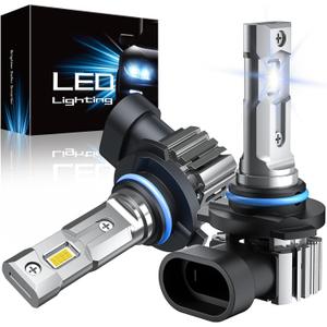 RCJ 9006/HB4 Bulbs, 60W 16000LM 6000K Cool White Fog Light Bulbs, with 12000 RPM Cooling Fan, Plug and Play, Pack of 2