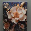 3D Abstract Flower Canvas Wall Art White Floral Texture Poster Prints Serene Blossoms Wall decor pictures for Bedroom and Bathroom Home Decorations Framed (12inx16in Canvas)