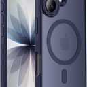 Designed for iPhone 17 Case, Compatible with MagSafe, [Camera Protection] [15FT Military Droptection] Shockproof Translucent Matte Anti-Slip Phone Case, 6.3", Deep Blue