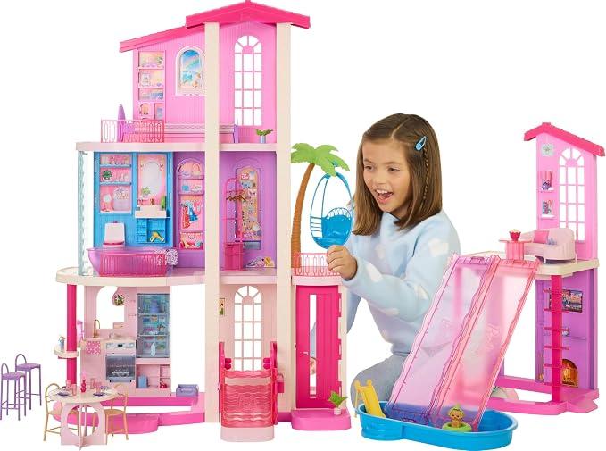 ​Barbie Dreamhouse Dollhouse
43" tall, Elevator, 9 Play Areas, 2 Houses, 2 Pools, 2 Slides & 65+ Pieces Including Furniture & Accessories