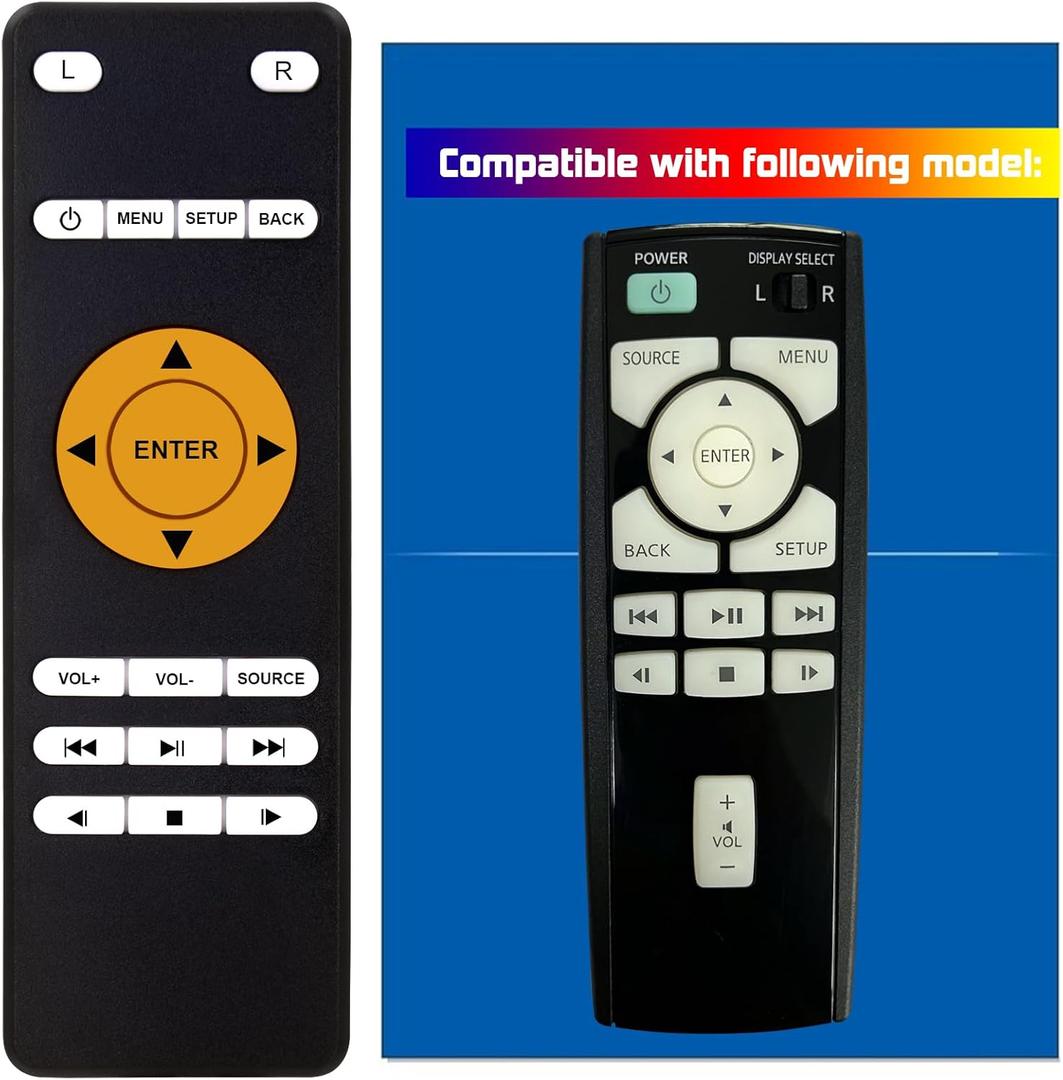 Replacement Remote Control for Infiniti JX35 Rear Entertainment DVD 2013 2014 2015 2016 2017 2018 2019