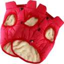 Syhood 2 Pieces Dog Jacket 2 Layers Fleece Lined Dog Jacket Warm Soft Windproof Small Pet Coat for Winter Cold Weather(S,Red, Pink)