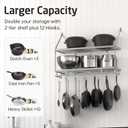 KES 30-Inch Silver Gray Pot Rack Wall Mounted, 100 Lbs Capacity