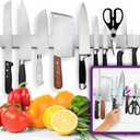 24 Inch Heavy-Duty Magnetic Knife Holder for Wall (Large Size) - Premium Stainless Steel Magnetic Knife Strip - Professional Space-Saving Knife Bar With Powerful Magnetic Pull Force (Upgraded Version)