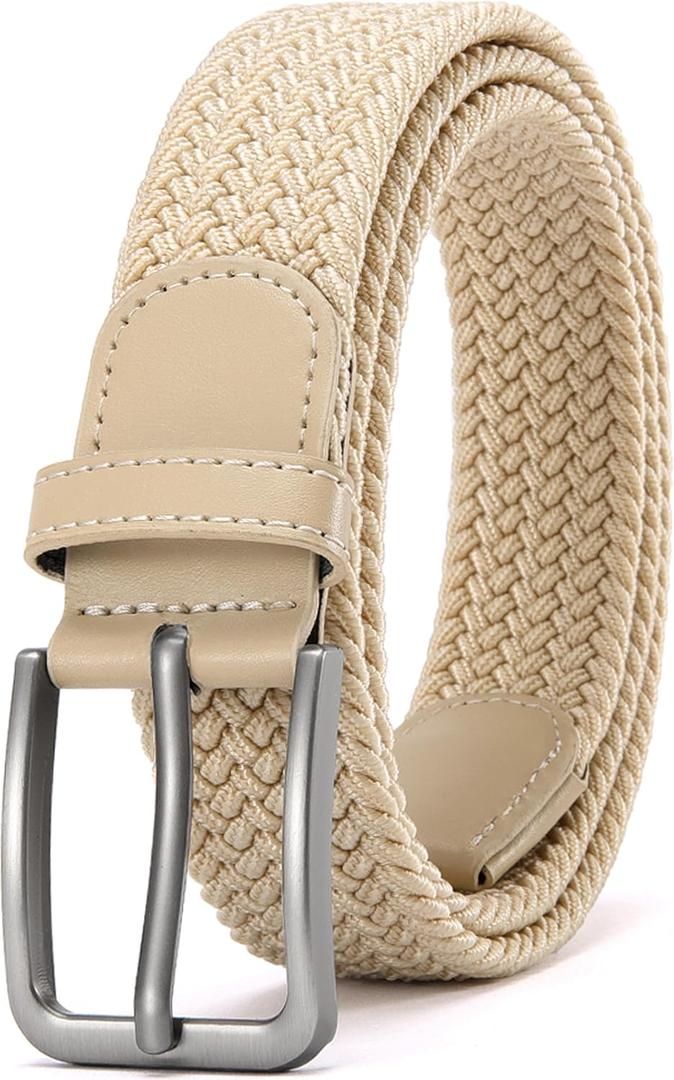 DOOPAI Braided Stretch Belt for Men, Elastic Woven Belt, casual Fabric Golf Belt, 1 3/8" for golf pants jeans, Gift Box
