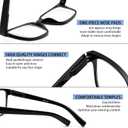 4 x SIGVAN Blue Light Blocking Reading Glasses for Men Women Computer Spring Hinge Readers Square Frame Glasses 5 Packs (5 Black, 1.5)