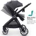 Accombe Baby Stroller, 2 in 1 Newborn Stroller Convertible Bassinet for Infant Toddler Pram with Footmuff (Black)