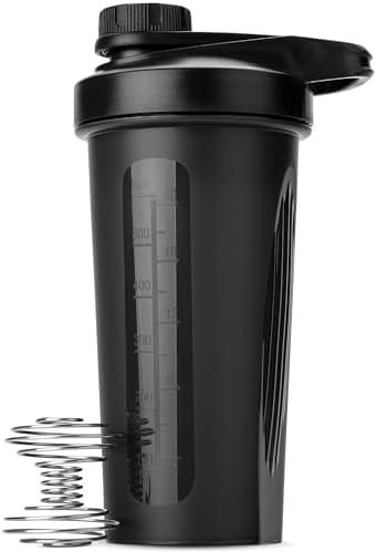 Mr. Pen- Shaker Bottles for Protein Mixes with Twist Cap, 28 oz, Black Protein Shaker Bottle with Wire Whisk Ball, Shaker Cup, Mixer Bottle