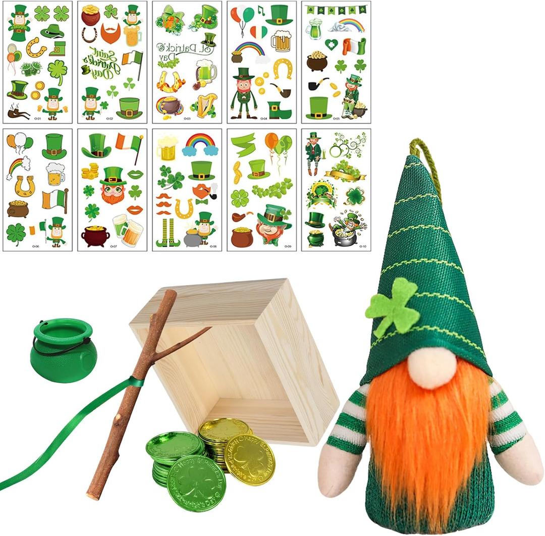 39 Pcs DIY Leprechaun Trap Kit St. Patrick's Day Decorations How to Catch a Leprechaun Trap Craft Kits Set for Classroom Home Irish Shamrock Party Supplies