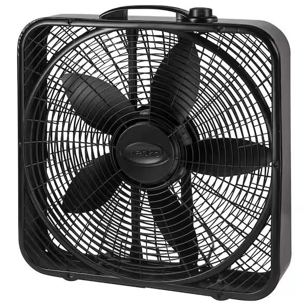 Lasko
20 in. 3-Speed Power Plus Black Box Fan with Innovative Wind Ring and Weather Shield Motor