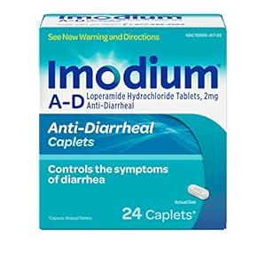 Imodium AD Diarrhea Relief Caplets with Loperamide Hydrochloride, 24 ct.