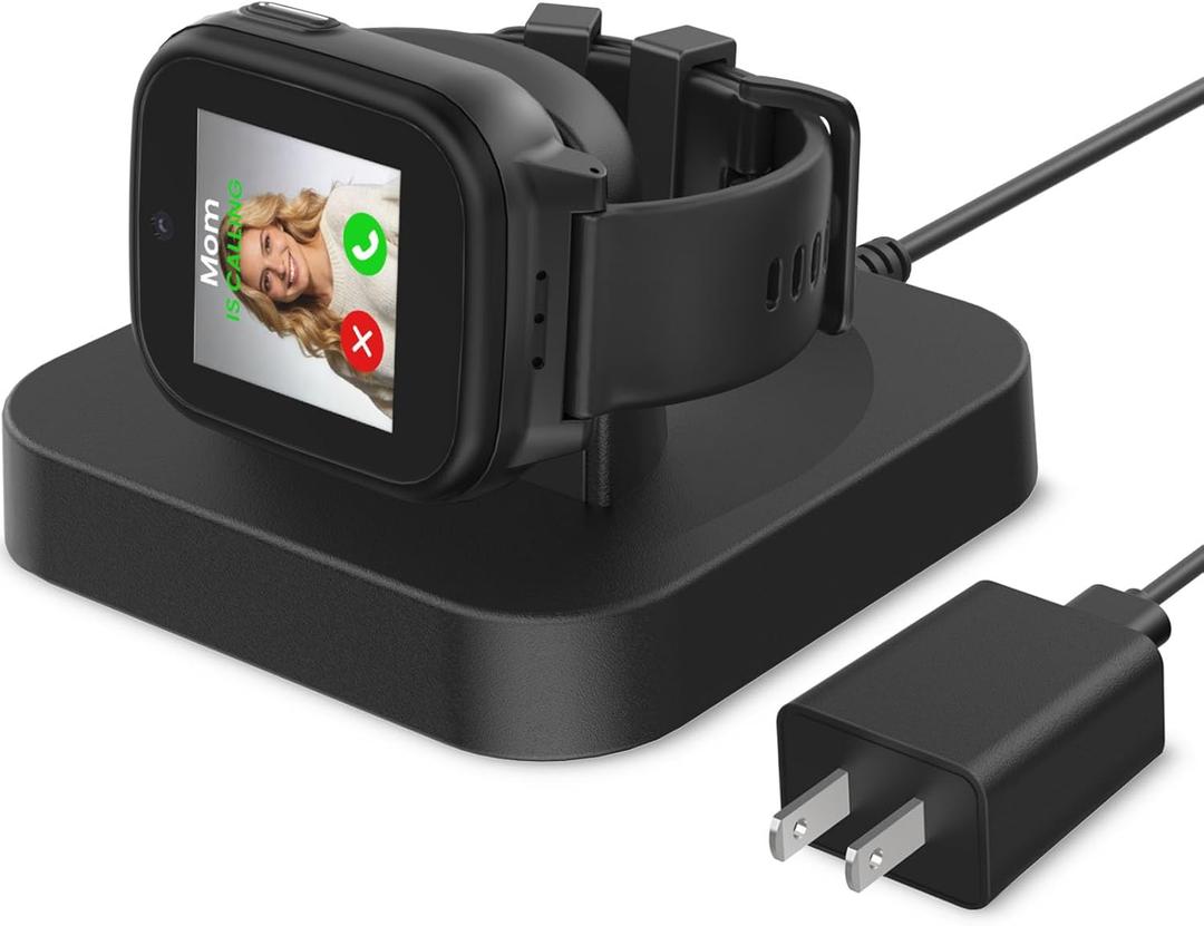 Charging Stand Compatible with Cosmo JrTrack 5/4/3 Smartwatch, Magnetic Fast Charging Dock Station Charger for Cosmo Watch, 4.92Ft Replacement Charger Cable Cord for Kids Smartwatch, Wall Adapter (Black)