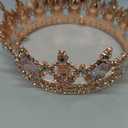 Crown Cake Topper, Pink & Rose Gold Crown Balls Happy Birthday Cake Toppers Candles Butterfly, Corona Para Pastel, Crown Cake Decorations for Women Queen Princess (Rose Gold, Jelly Pink)