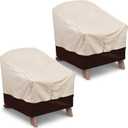 Vailge Patio Adirondack Chair Covers, Heavy Duty Patio Chair Cover, Waterproof Outdoor Lawn Patio Furniture Covers (Standard - 2 Pack, Beige & Brown)