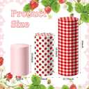 SmoothNovelty 3 Pcs Strawberry Cylinder Pedestal Stand Covers Spandex Plinth Strawberry Themed Cylinder Stand Covers for Birthday Party Wedding Shower Props Decor
