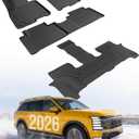 TAPTES for Hyundai Palisade Hybrid Floor Mats 2026, All Weather Car Floor Liners Rubber Carpet for Palisade Hybrid Calligraph Interior Accessories 7/8 Passenger Not Fuel Model