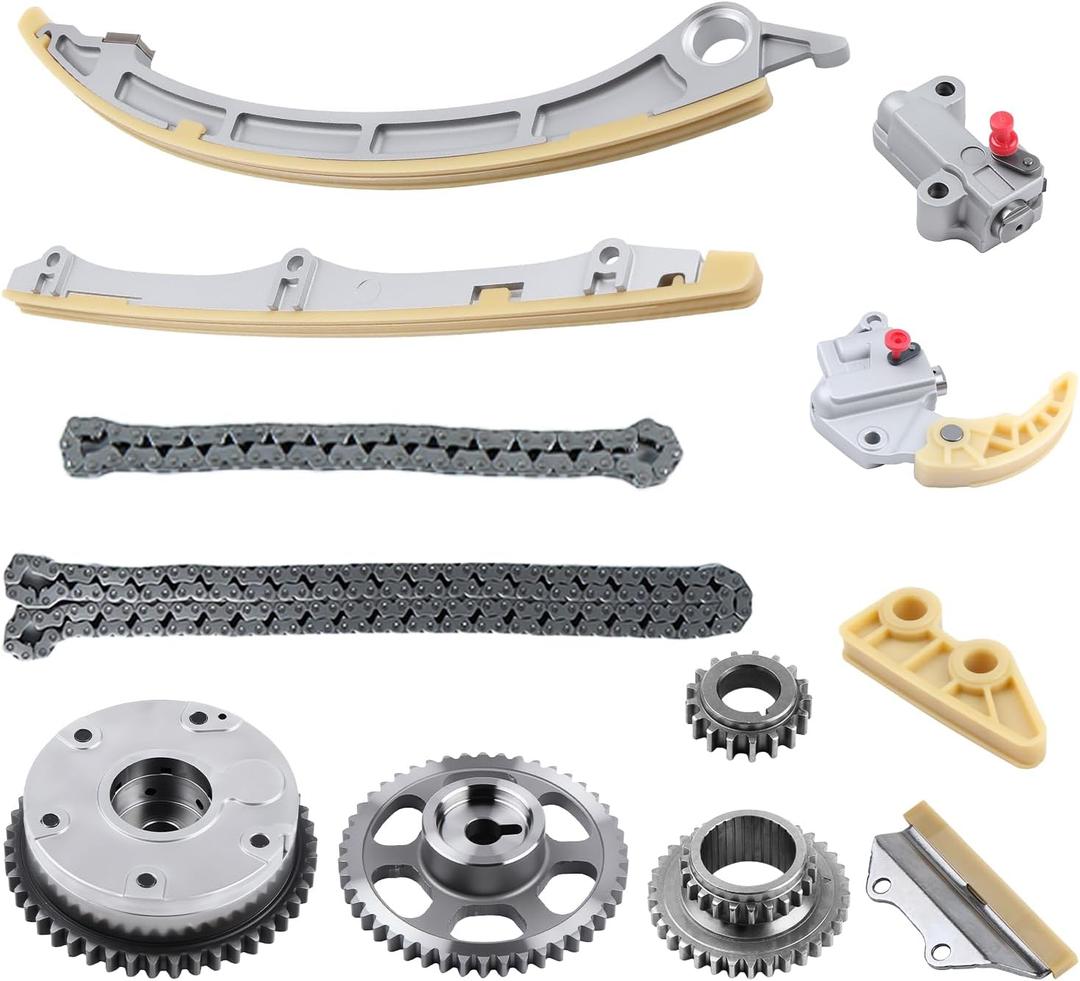 Autoexact 14510R40A01 Engine Timing Chain Kit w/Camshaft Adjuster & VVT Gear, Timing Chain Set Replacement Part Fit for 2008-2015 2.4L Honda Accord Civic Crosstour CR-V Acura TSX ILX