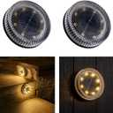 Glass Solar Step Lights with Bubble Style, Modular-Design Waterproof Outdoor Fence Lights for Stairs Step Yard Patio Garden Wall Pathway, Decorative Patio Table Lighting, Warm White (2 Pack)