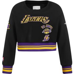 Pro Standard Big Girls NBA Retro Classics Fleece Crewneck Sweatshirt (Medium, Black/Purple)