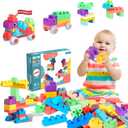 Soft Building Blocks for Toddler, Blocks for Kids 6 Months and up, Large Creative Stacking Blocks 20 PCS STEM Toddler Toys Gifts, Educational Baby Blocks Colorful Soft Block Sets