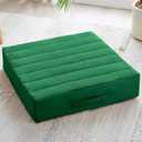 22 inches Floor Pillow for Adults - Large Meditation Cushion with Thick Foam - Premium Outdoor Square Floor Cushion Seat - Yoga Pillow for Sitting On Floor - Green