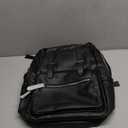 MOYYI Black Leather Backpack for Men Waterproof Fit 15.6 inch Laptop Backpack Work Commute Casual Daypack