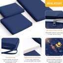 3 Pack Outdoor Replacement Cushions, Fit for 4-Seater Wicker Rattan Patio Conversation Set, 36x18x3,18x18x3, Liner & Cover