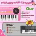 Upgraded Kids Piano Keyboard 37 Keys Toddler Keyboard with Microphone Learning Instrument Musical Toys for 3 4 5 6 Boys Girls Birthday Gift, Pink