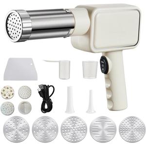 Electric Pasta Machine 5-in-1Homemade Handheld Wireless Noodle Machine Automatic Spaghetti Maker Pasta Portable Stainless Noodle Maker with Molding Mold And Cutting Machine