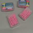 80 Count Interdental Brush Cleaners Dental Brushes Toothpick Tooth Flossing Head Oral Hygiene Angle with Portable Case Use for Cleaning(Pink, Extra Tight Teeth)