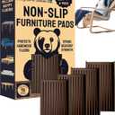 CasterMaster Anti Slip Furniture Pads Rectangular Rubber Caster Cups - 2 x 4 in Brown Pack of 4 - Non Slip Floor Protectors for Chairs & Hardwood Floors - Quiet Rubber Feet