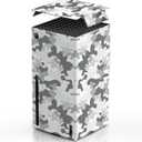 Magnetic Wraps for Xbox Series X Console Accessories, New Look Design Cover Skin with Premium PU Leather, Magnetic Closure Wrap & TOP Cover for Xbox Series X, Full Protection - Gray Camo