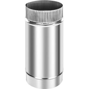 5 Inch x 12 Inch Rigid Round Dryer Duct - Heavy Duty Galvanized Steel Air Duct Pipe, Metal Vent Exhaust Tube Extension with Crimped End for HVAC, Range Hood & Bathroom Fan Connector