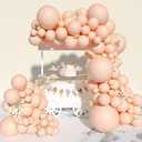 MOMOHOO Pastel Orange Balloons Arch- 120Pcs 18/12/5 Inch Light Orange Balloons Different Sizes, Macaron Balloons Peach Blush Balloons Garland Kit, Easter Balloons Birthday/Baby Shower/Fall Balloons