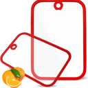 2 Pack Clear Glass Cutting Board, 2 Size Chopping Board with Non-slip Edges, Tempered Cutting Board with Hanging Hole for Kitchen Counter, Meal Prep, Dishwasher Safe (15"x 10", 12"x 8")