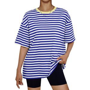 Trendy Queen Womens Oversized Summer T Shirts Fashion Workout Plus Size Tops Short Sleeve Beach Vacation Gym Clothes 2025 S