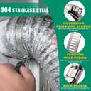 OURU Large Hose Clamps, 10 Pack 8 Inch Stainless Steel Hose Clamps Adjustable from 7-3/4"-8-1/2"/195-215mm, Metal Worm Gear Duct Clamp for Air Ducting, Dryer Vent Hose, Fuel Line, Automotive